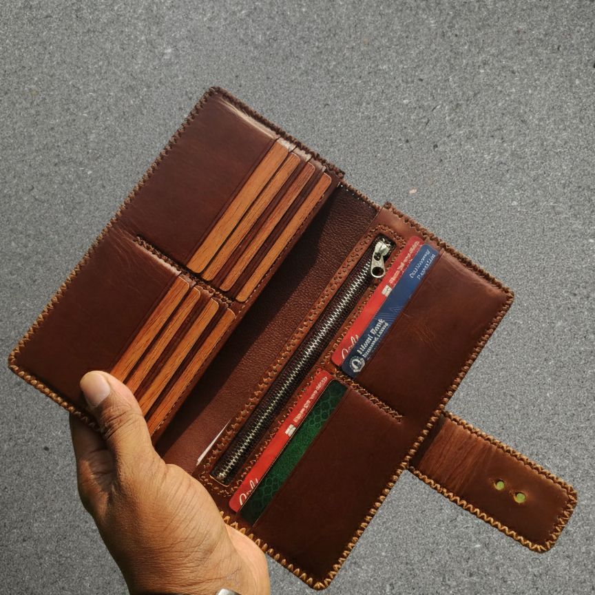 Cadenza — The Zigzag Stitched Executive Long Wallet ( WC-L11)