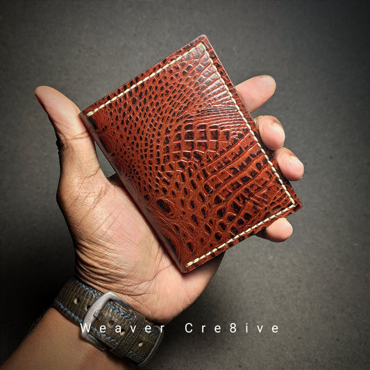 Targan — The Croco-Embossed Vertical Bi-Fold Wallet (WC-V15)