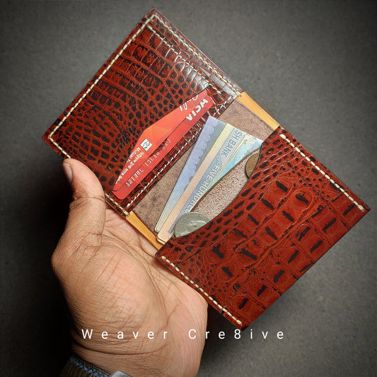 Targan — The Croco-Embossed Vertical Bi-Fold Wallet (WC-V15)