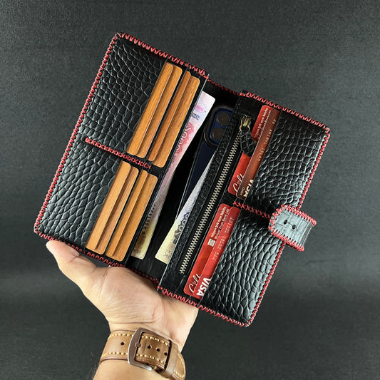 Cadenza — The Zigzag Stitched Executive Long Wallet ( WC-L11)