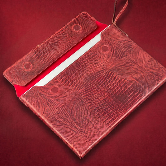 Aura Crimson Leather MacBook Sleeve & Clutch