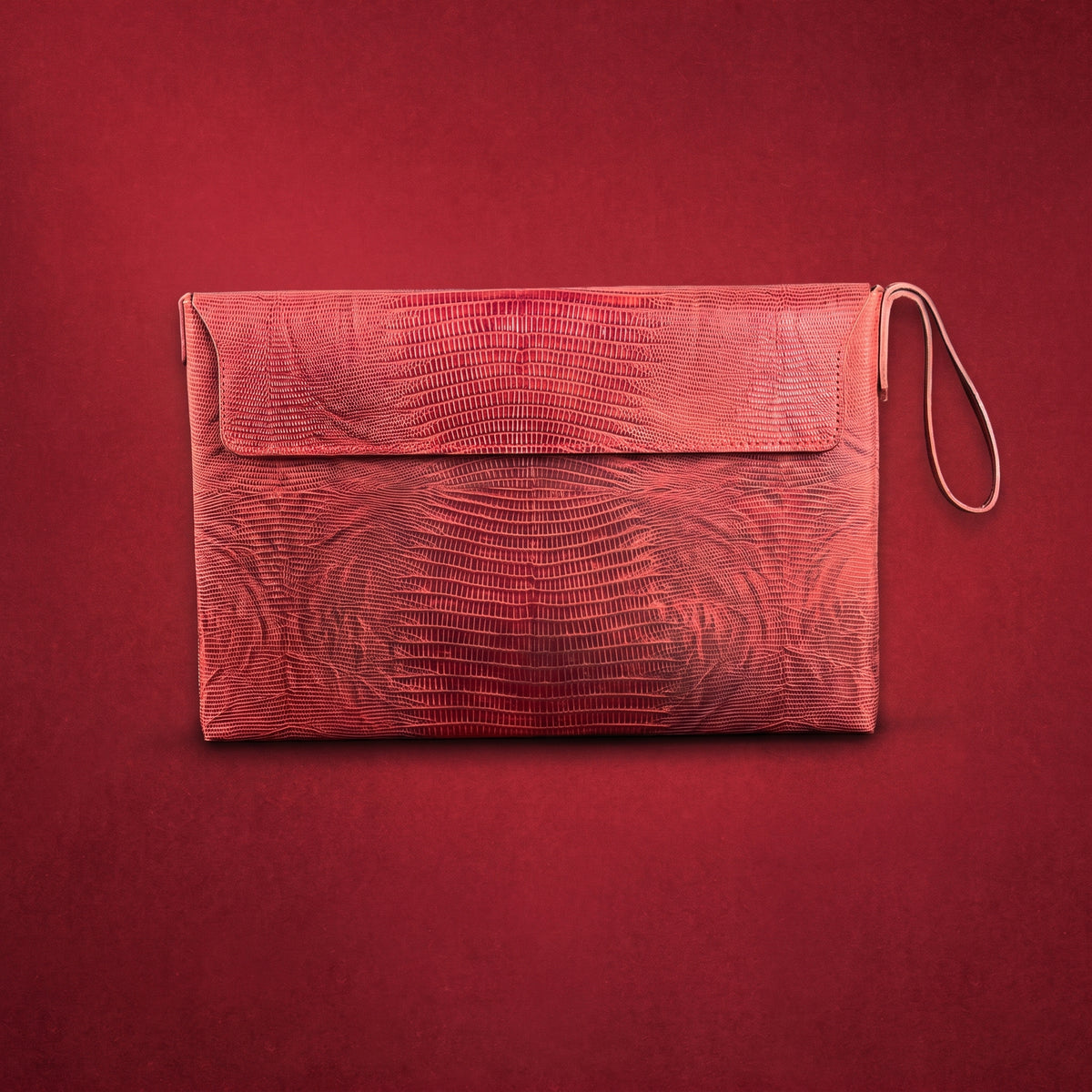 Aura Crimson Leather MacBook Sleeve & Clutch
