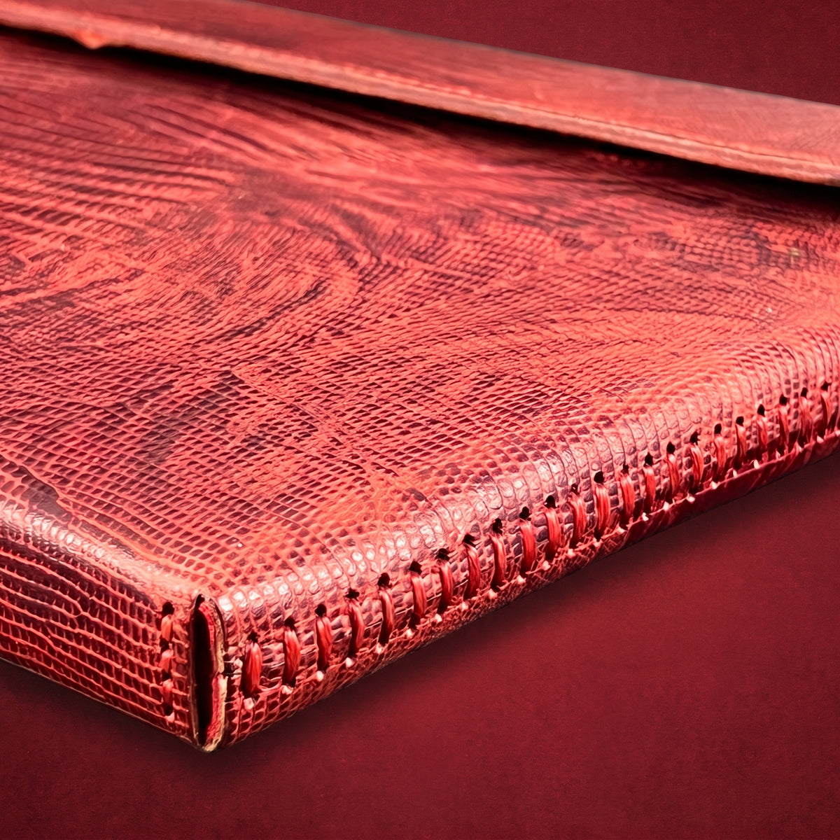 Aura Crimson Leather MacBook Sleeve & Clutch