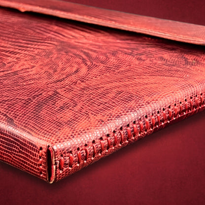 Aura Crimson Leather MacBook Sleeve & Clutch