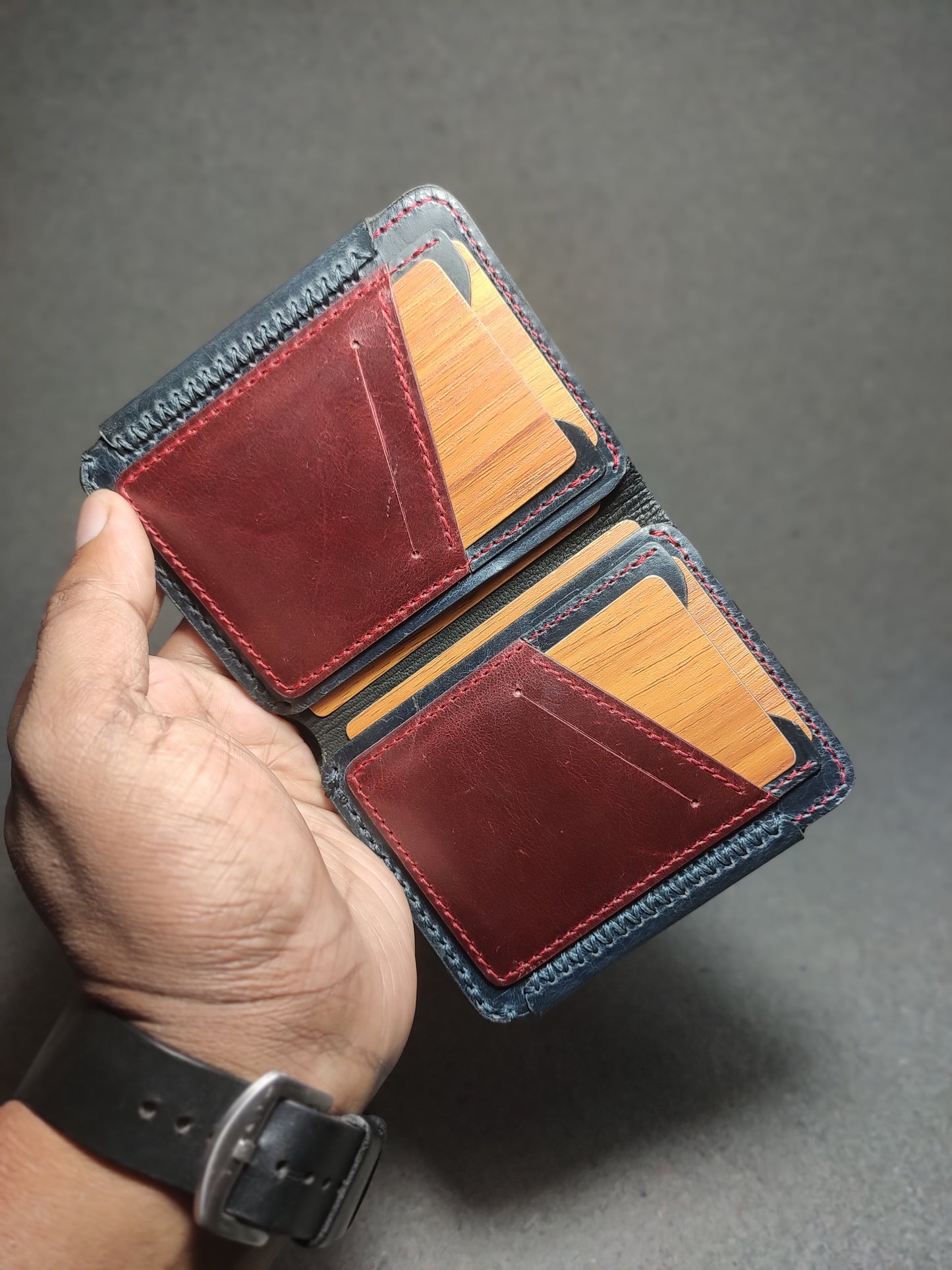 The Xeashell — Handmade Vertical Bi-Fold Wallet (WC-V3)