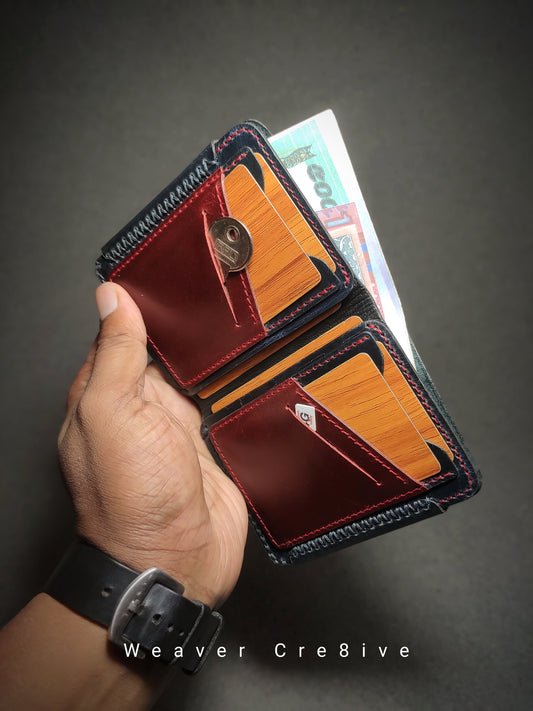The Xeashell — Handmade Vertical Bi-Fold Wallet (WC-V3)