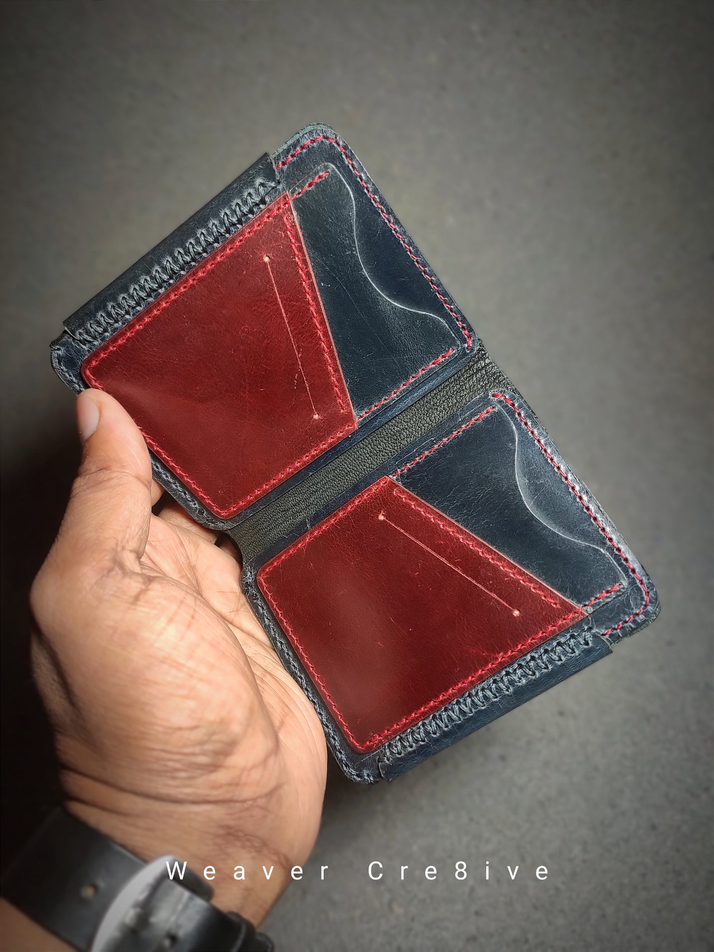 The Xeashell — Handmade Vertical Bi-Fold Wallet (WC-V3)