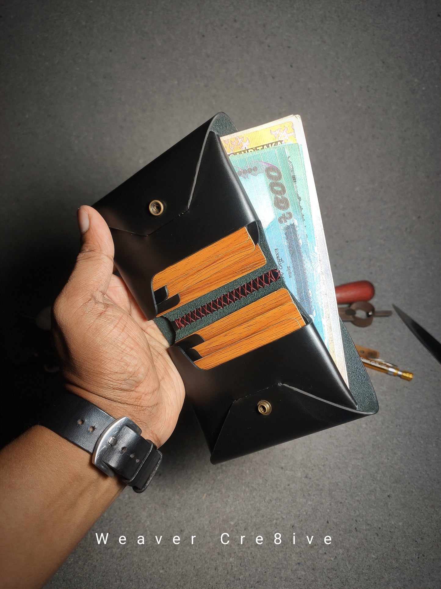OriVault — Handmade Origamic Vertical Bi-Fold Wallet (WC-V1)