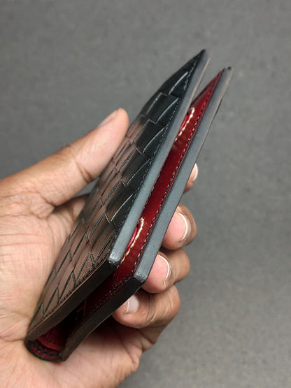 Noir Grid — The Textured Bi-Fold Wallet (WC-V5)