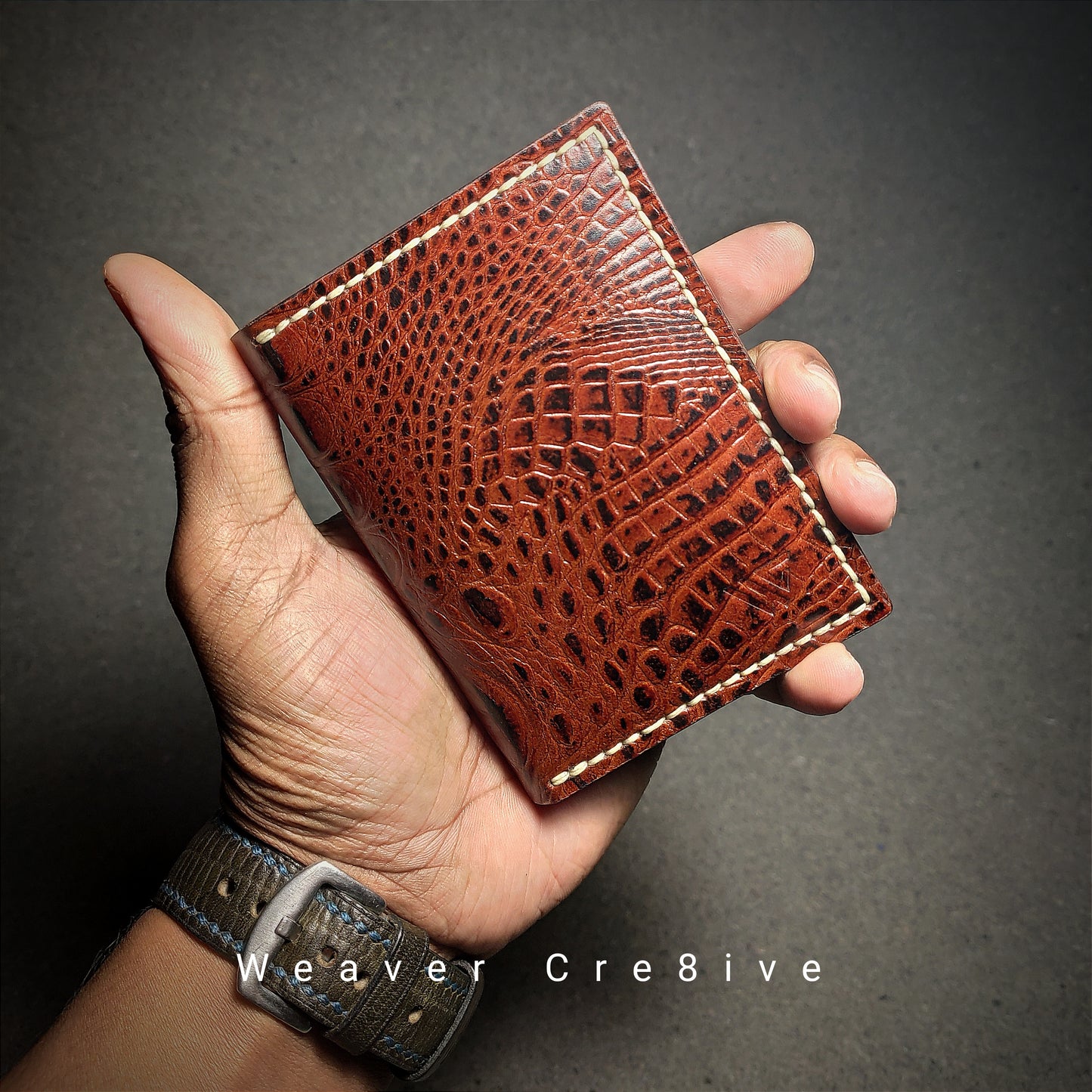 Targan — The Croco-Embossed Vertical Bi-Fold Wallet (WC-V15)
