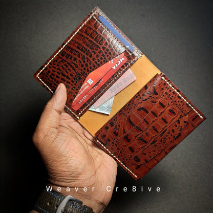 Targan — The Croco-Embossed Vertical Bi-Fold Wallet (WC-V15)