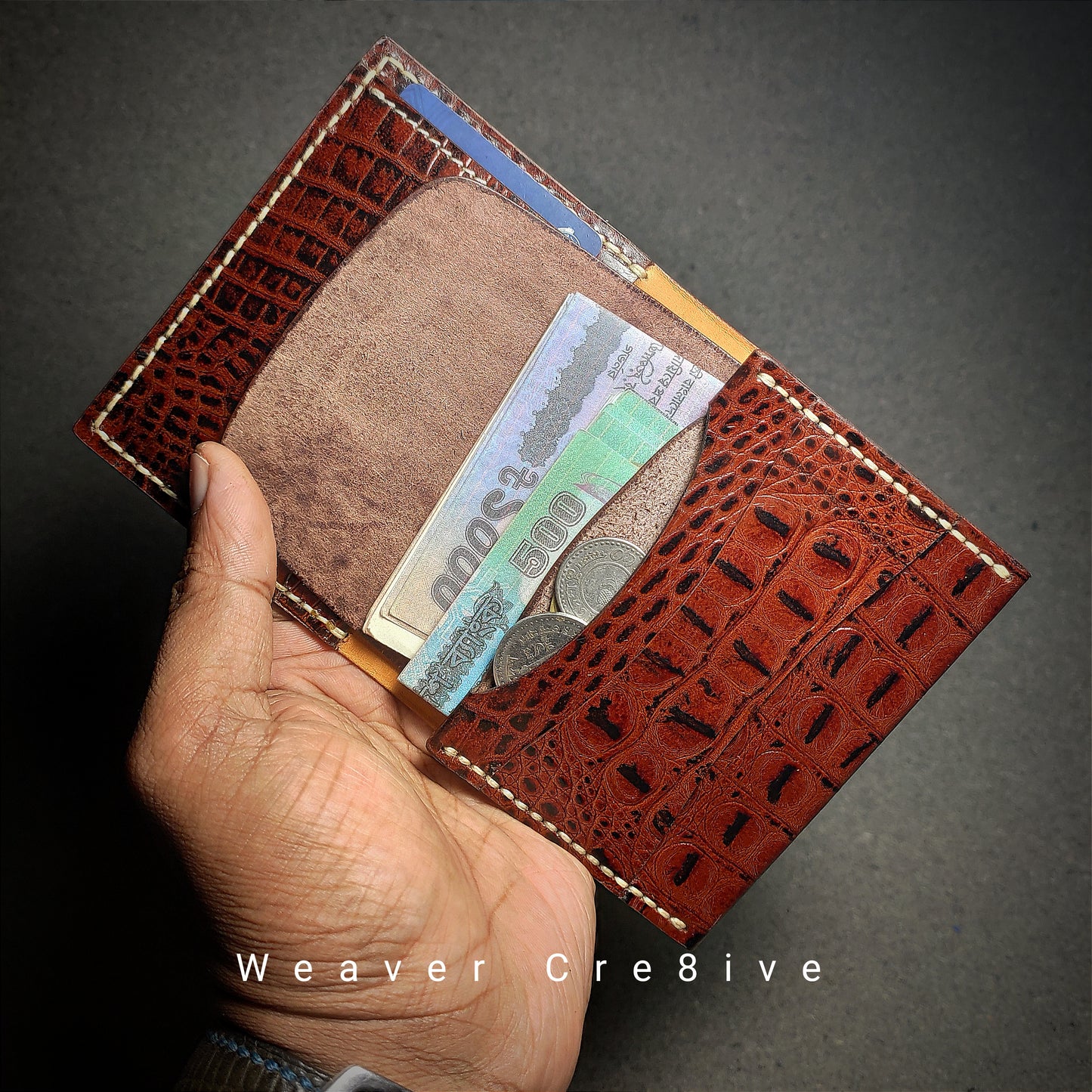 Targan — The Croco-Embossed Vertical Bi-Fold Wallet (WC-V15)