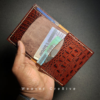 Targan — The Croco-Embossed Vertical Bi-Fold Wallet (WC-V15)