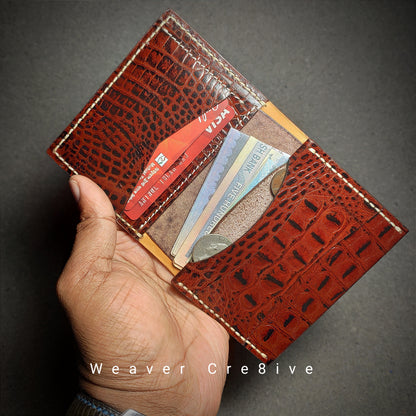 Targan — The Croco-Embossed Vertical Bi-Fold Wallet (WC-V15)