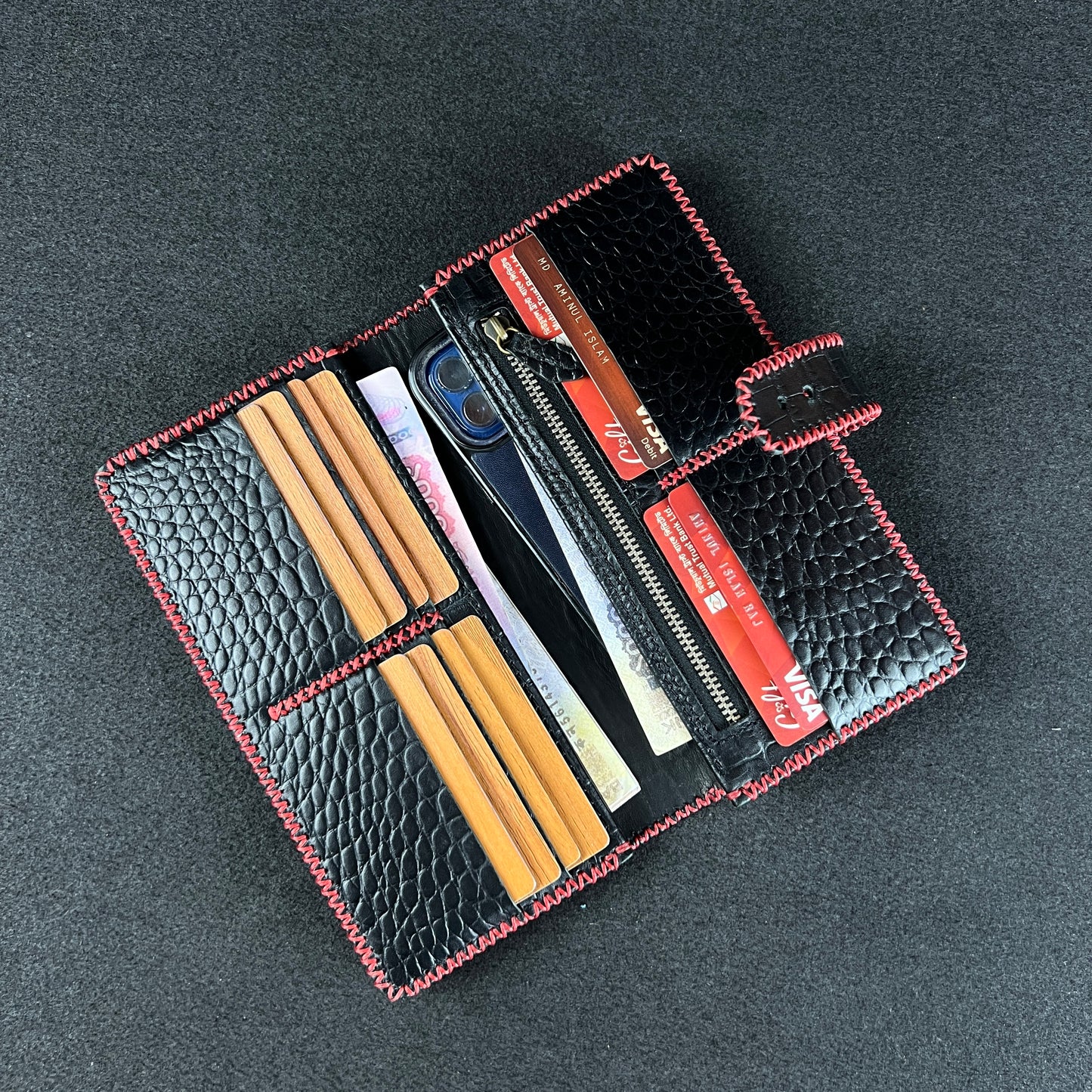 Cadenza — The Zigzag Stitched Executive Long Wallet ( WC-L11)