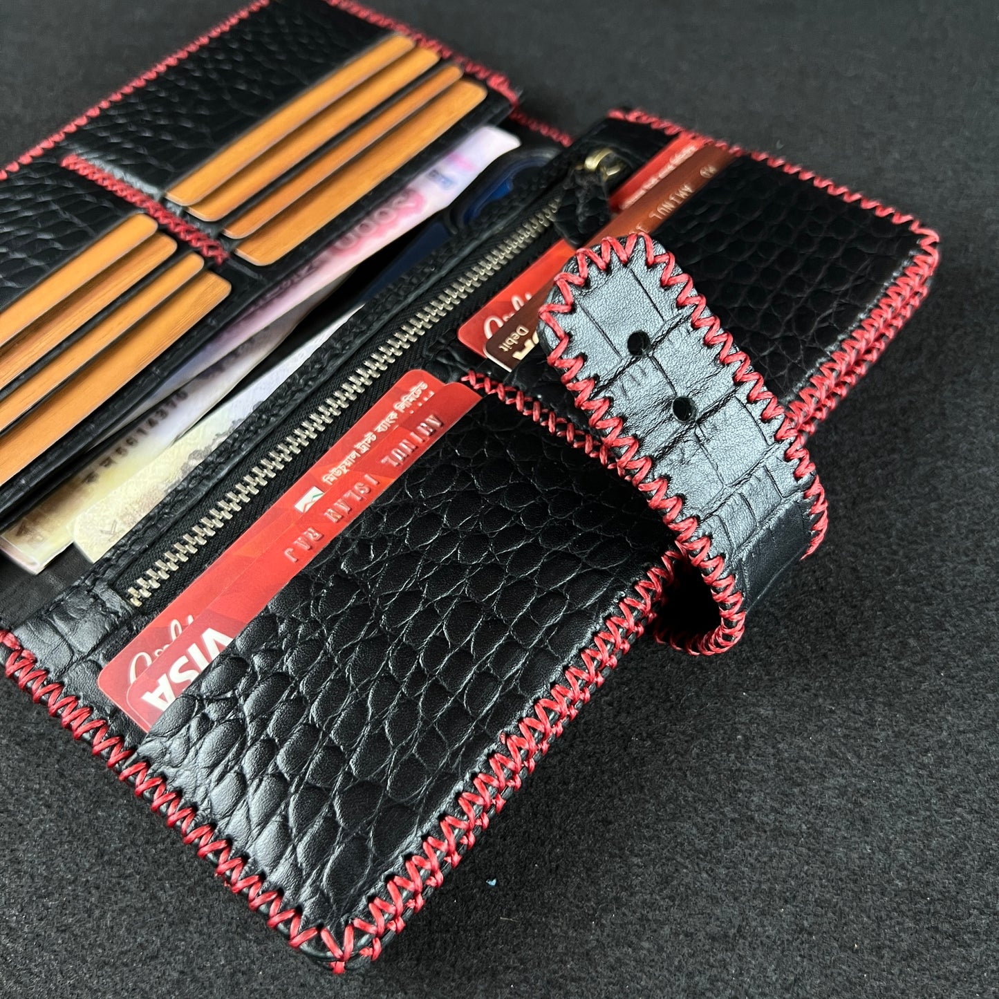 Cadenza — The Zigzag Stitched Executive Long Wallet ( WC-L11)